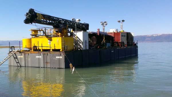 The Barge after being mounted in the Lake (Demo)